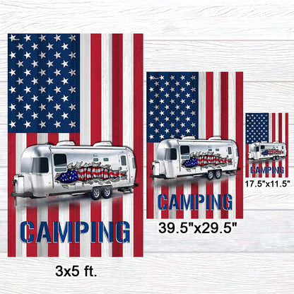 Camping Trailer US Flag MLN1590F