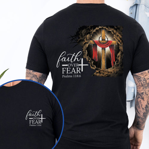 Jesus. Christian Cross. Faith Over Fear American T-Shirt TPT2599TS