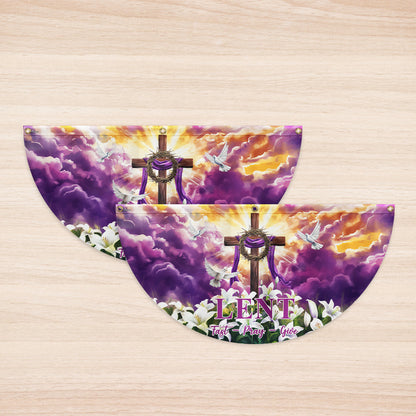 The Season Of Lent Easter Christian Cross Non-Pleated Fan Flag VTM1186NGT