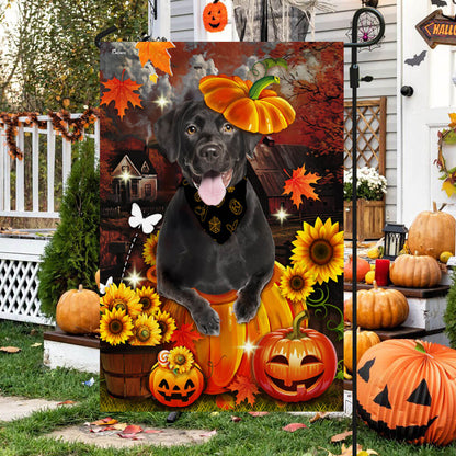 Black Labrador Pumpkin Happy Fall Y'all Flag TPT1240F