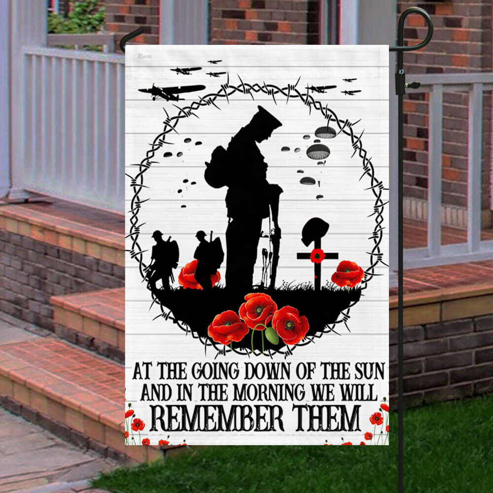 Anzac Day Lest We Forget, Poppy Flower Memorial Veteran Flag TPT1580F