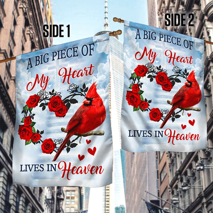 Cardinal Flag A Big Piece Of My Heart Lives In Heaven QNN540F
