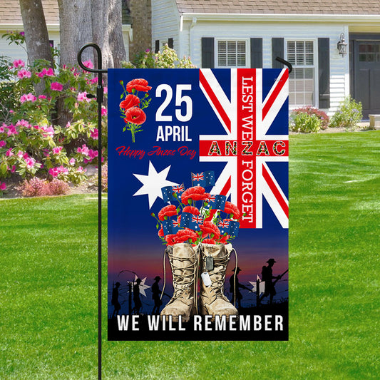 Anzac Day Veteran Boots We Will Remember Australian Flag MLN1143F