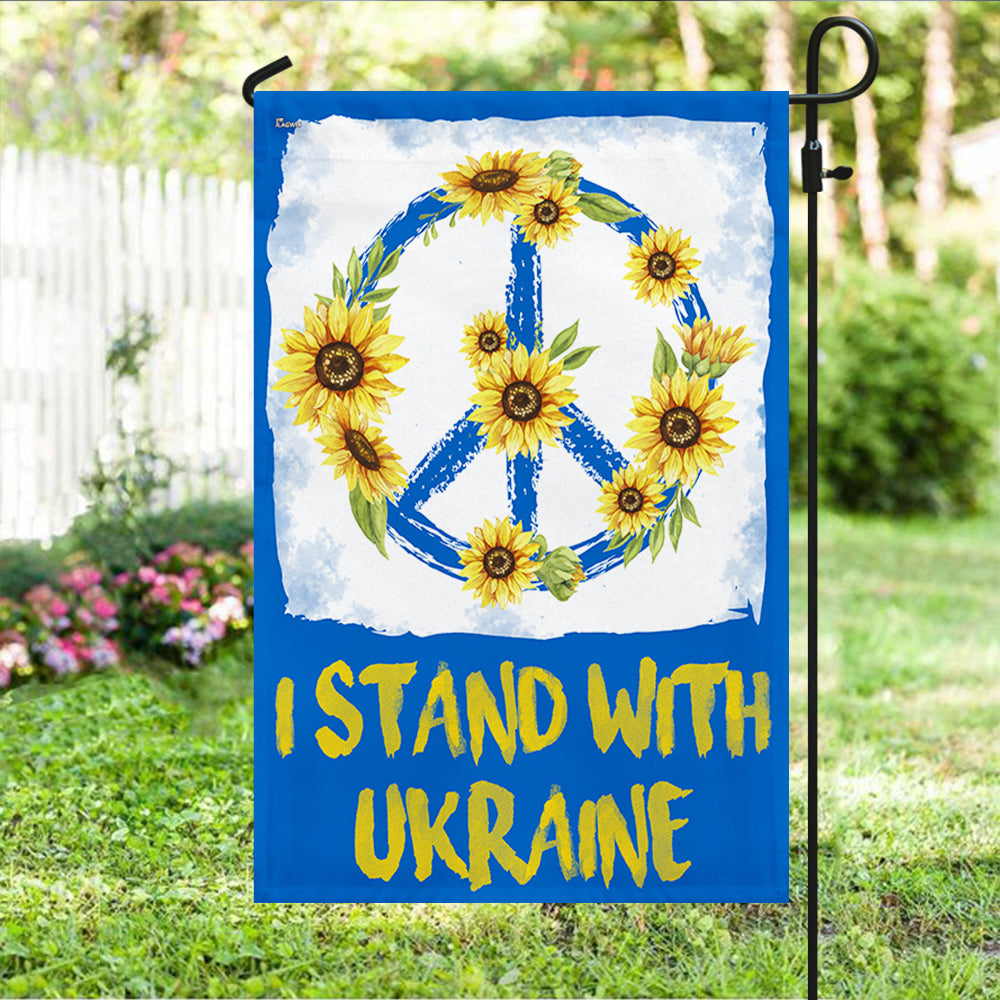 I Stand With Ukraine Peace Sign Support Ukraine Flag TQN4931NTH