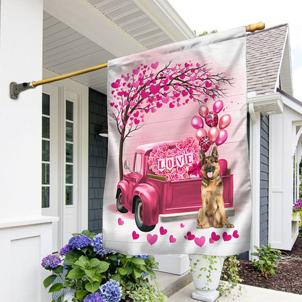 Dog Flag Valentine German Shepherd Flag QTR380Fv8