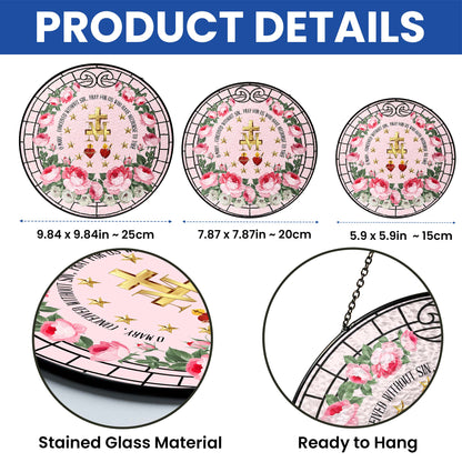 Marian Catholic Virgin Mary Religious Stained Glass Suncatcher TQN5700TDH