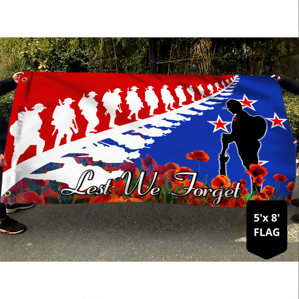 Anzac Day Remembrance Day Grommet Flag Lest We Forget THB3392GFv1