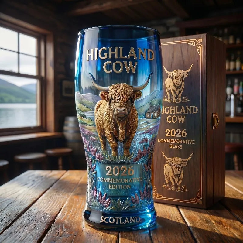 Last Day Promo: 49% OFF - Highland Cow 2026 Commemorative Glass