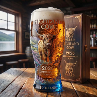 Last Day Promo: 49% OFF - Highland Cow 2026 Commemorative Glass