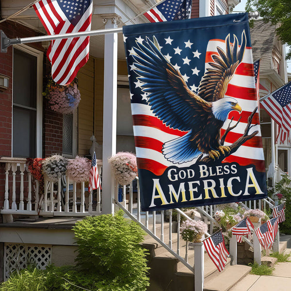 Flagwix American Flag - God Bless America Patriotic Eagle Independence Day 4th Of july Flag TQN3130F