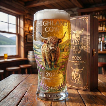 Last Day Promo: 49% OFF - Highland Cow 2026 Commemorative Glass