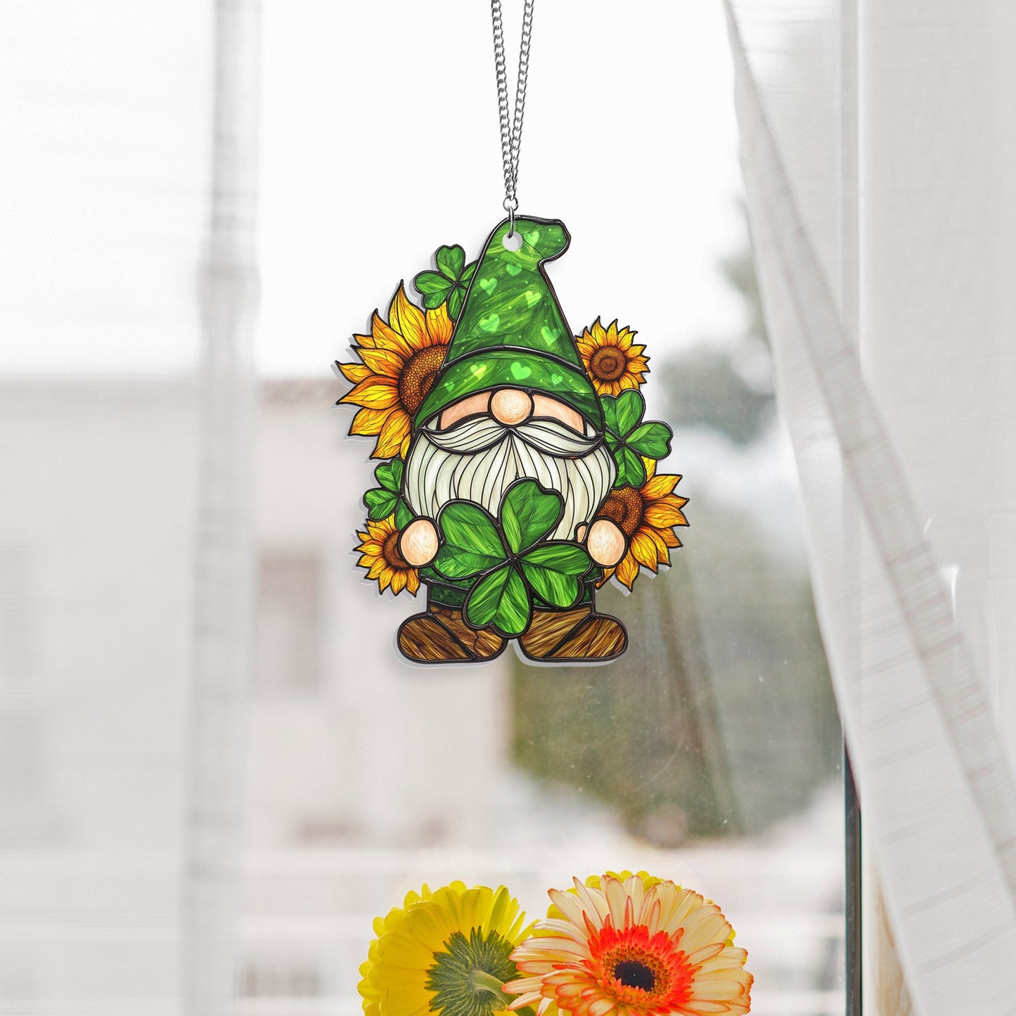 Sunflower Gnome Shamrock St Patrick's Day VTM960AS