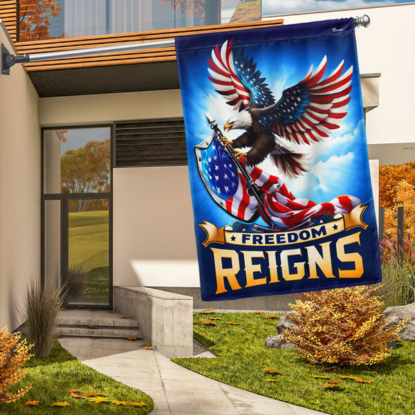 Flagwix American Flag - Patriotic  Eagle Freedom Reigns Flag MLN2963F
