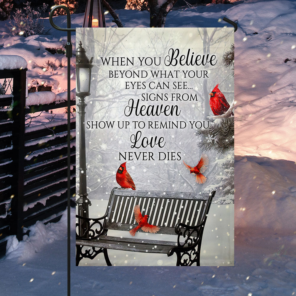 Cardinal Flag Signs From Heaven Love Never Dies LHA1889F
