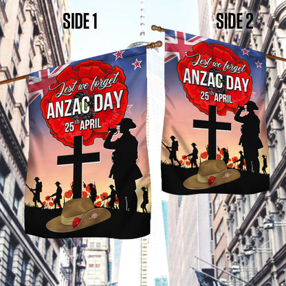 ANZAC Day Flag New Zealand Lest We Forget 25th April TQN1033F