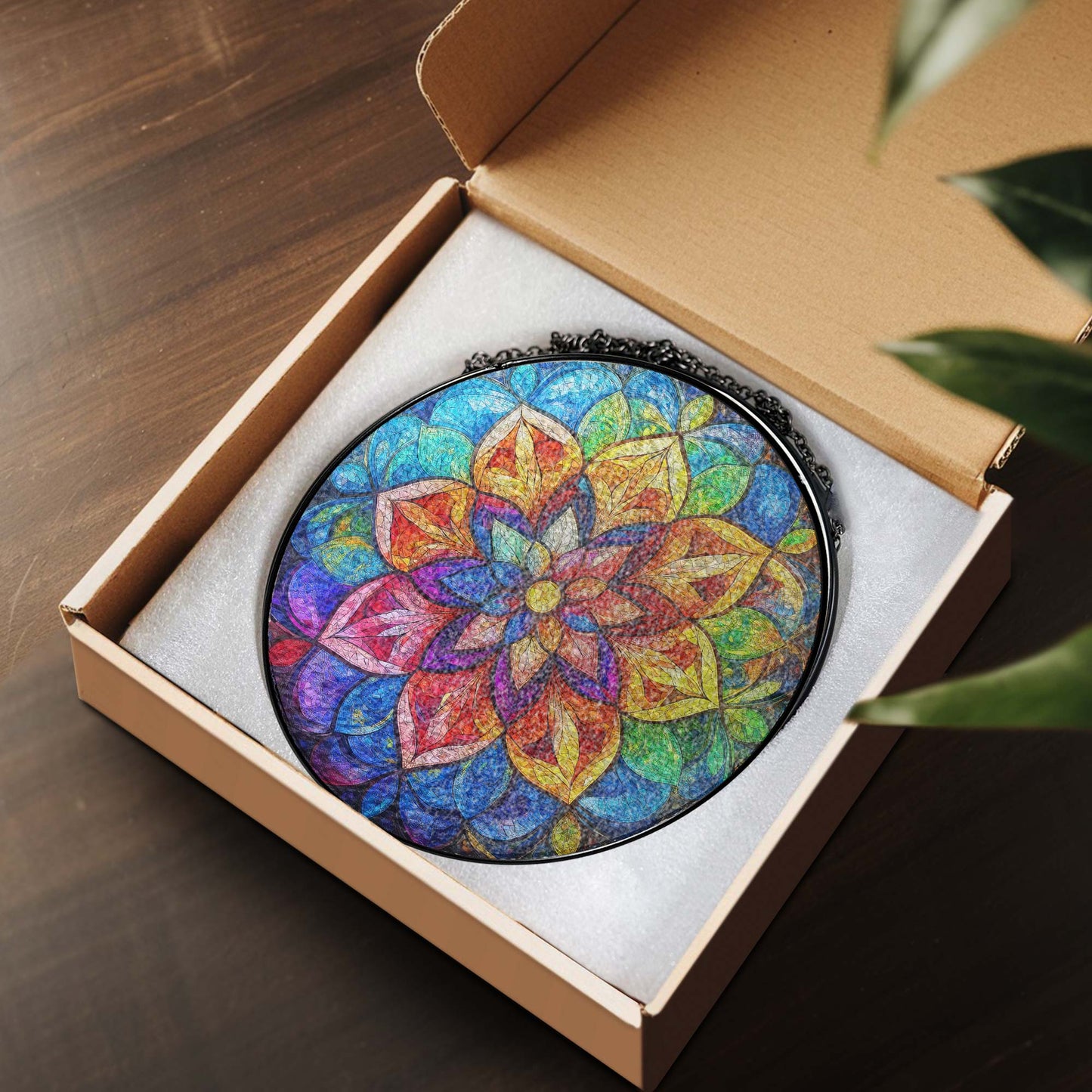 Mandala Stained Glass Suncatcher TQN5187HVN