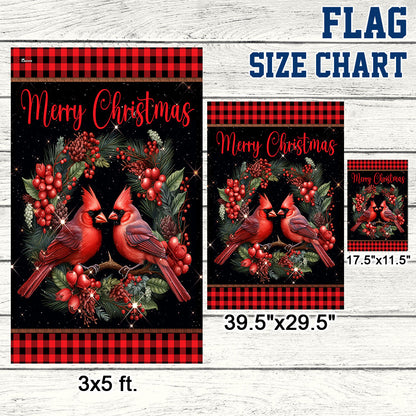 Cardinal Merry Christmas Flag TQN1811F