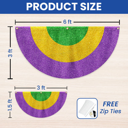 Mardi Gras Carnival Fat Tuesday Non-Pleated Fan Flag TQN4738FL