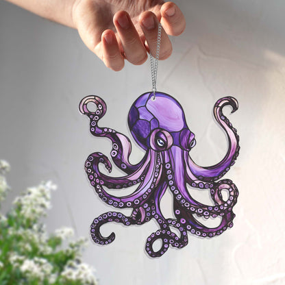 Octopus Suncatcher Acrylic Window Hanging MLN4335HVN