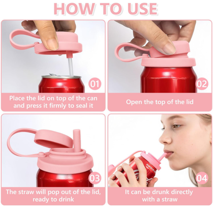 Silicone Can Cover With Straw