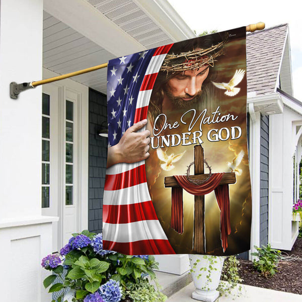 Flagwix American Flag - One Nation Under God Jesus Christian American Flag TPT1311F