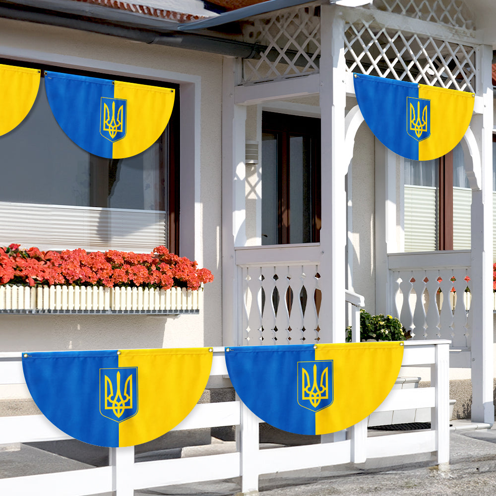 Stand With Ukraine Support Ukraine Non-Pleated Fan Flag TQN4934NTH