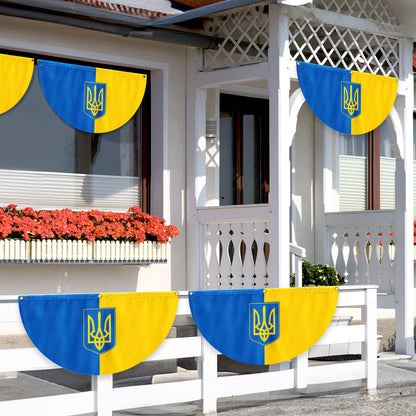 Stand With Ukraine Support Ukraine Non-Pleated Fan Flag TQN4934NTH