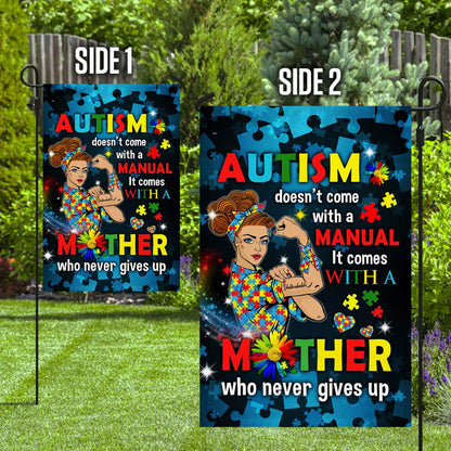 Autism Mom Never Gives Up Flag