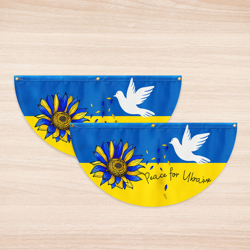 Peace For Ukraine Non-Pleated Fan Flag TQN4935LTH