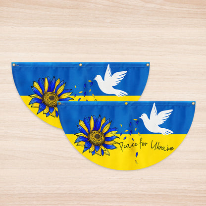 Peace For Ukraine Non-Pleated Fan Flag TQN4935LTH