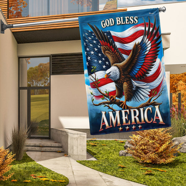Flagwix American Flag - God Bless America Eagle Independence Day 4th Of july Flag TQN3131F