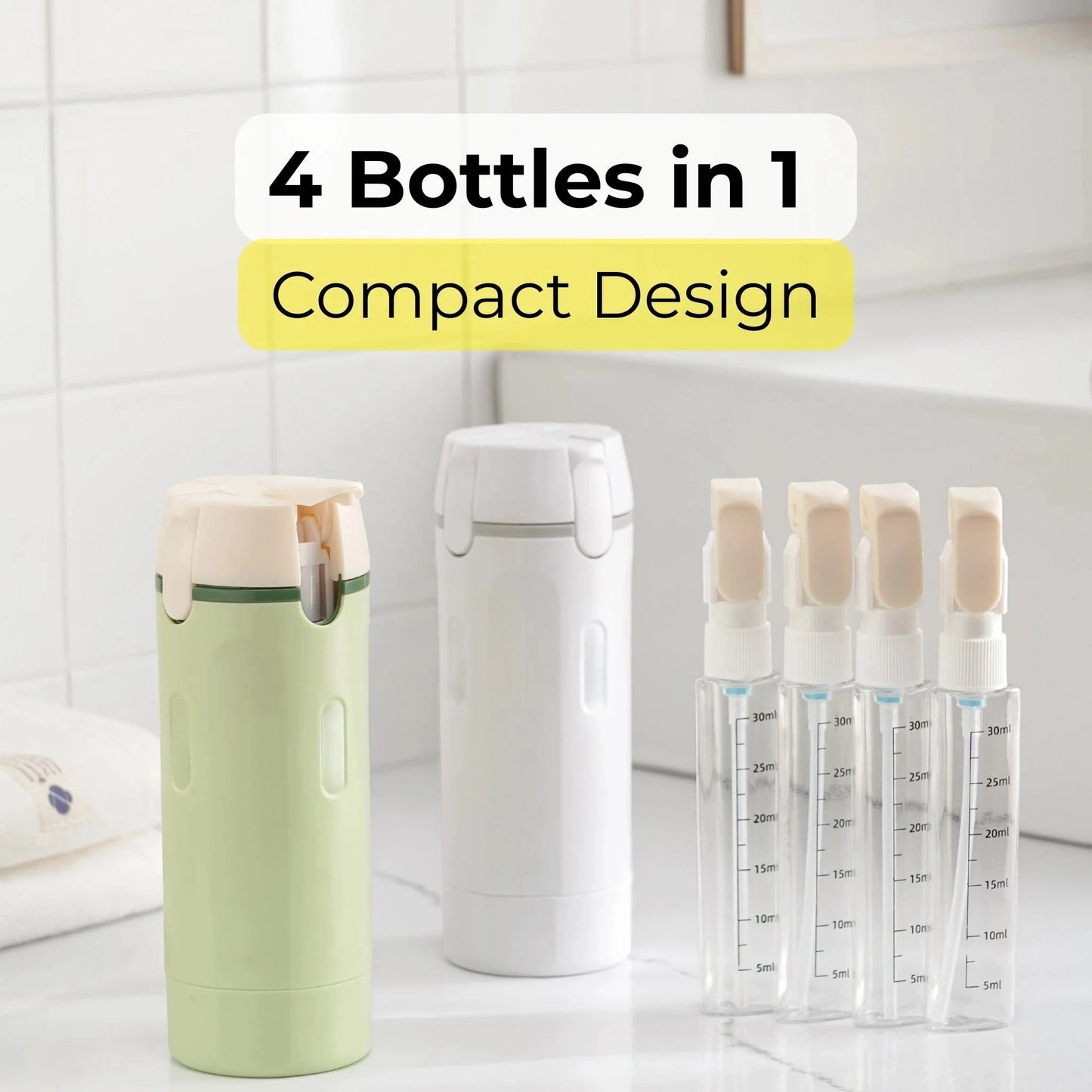 4-in-1 Travel Dispenser Bottle