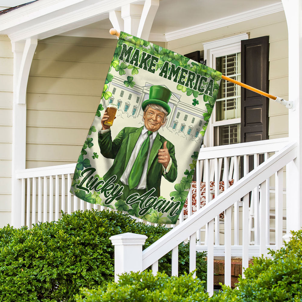 Make America Lucky Again Irish Saint Patrick's Day Trump Flag TQN4846HVN
