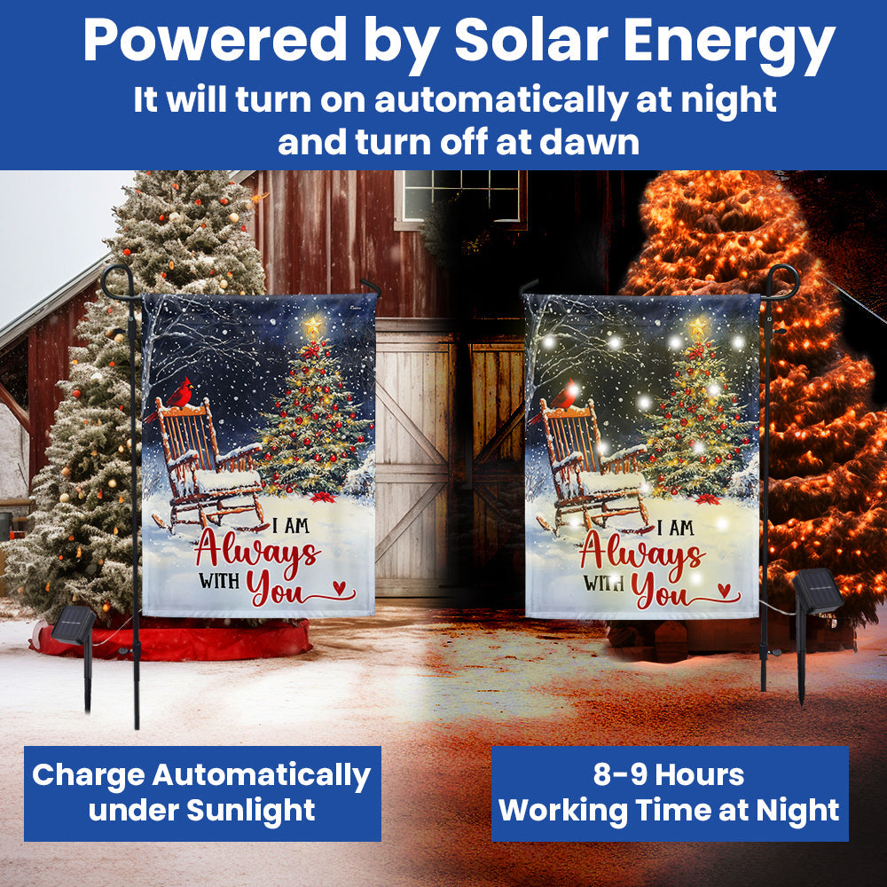 Cardinal Christmas I Am Always With You Cardinal Solar Led Garden Flag TPT2480SF