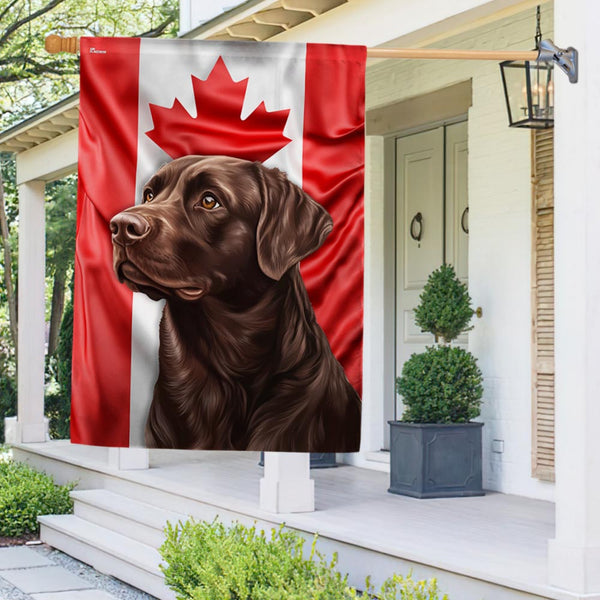 Chocolate Labrador Dog Canadian Flag TQN3992F