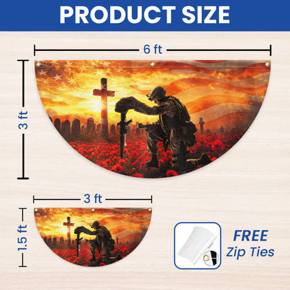 Memorial Day Honors Fallen Veterans Military Patriotic Non-Pleated Fan Flag TQN5262TNB