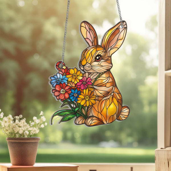 Easter Bunny Rabbit Suncatcher Acrylic Window Hanging MLN4740HVN