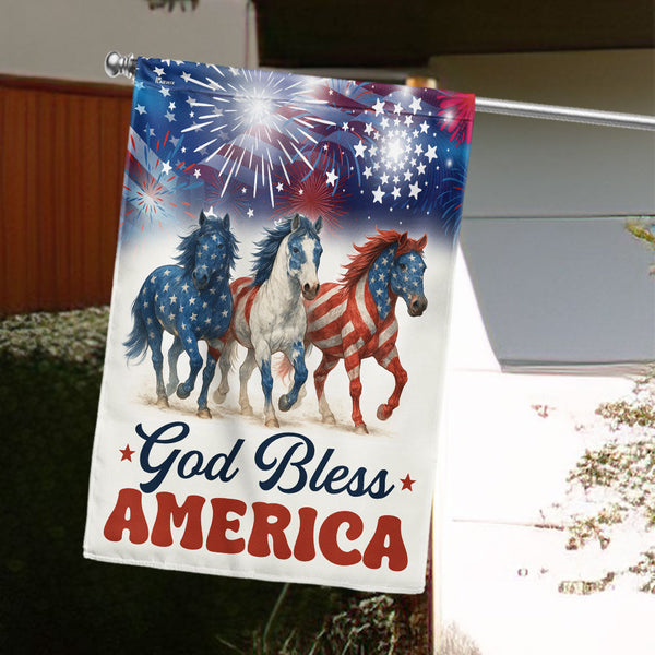 Flagwix American Flag - God Bless America Patriotic Horse 4th Of july Flag VTM1400DTD