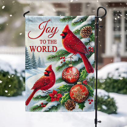 Cardinal Christmas Joy To The World Flag MLN4256F