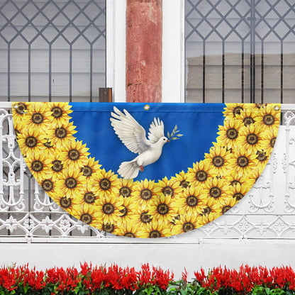 Peace For Ukraine Stand With Ukraine Non-Pleated Fan Flag TQN4937NTH
