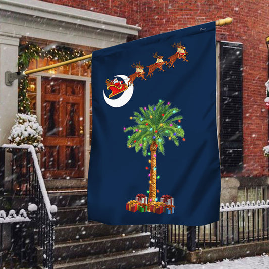 South Carolina Christmas Flag Santa Palmetto Tree LNT749F
