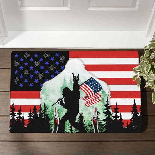 Bigfoot Sasquatch Doormat Rock On America DBD2784DM