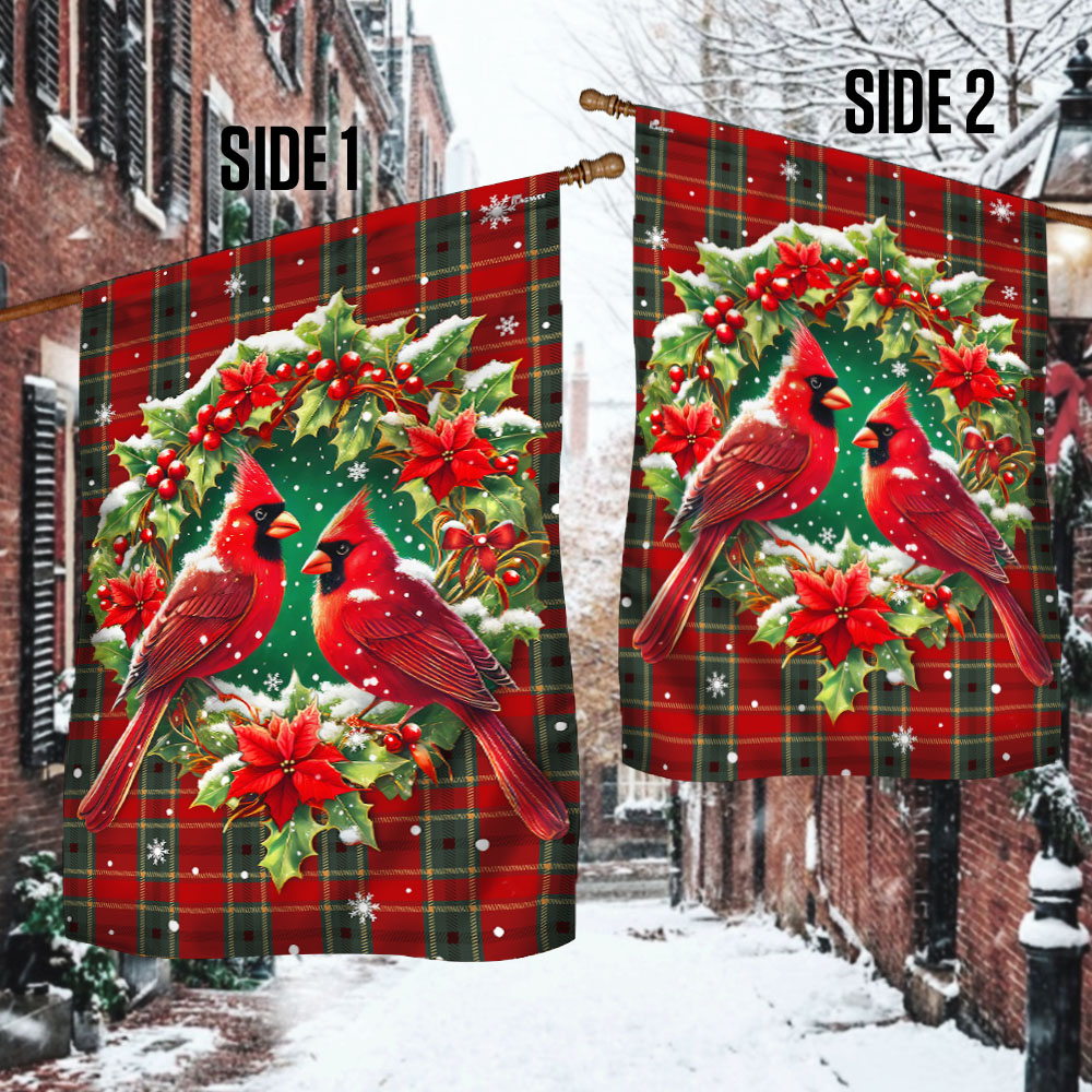 Cardinal Christmas Season's Greetings Winter Holiday Flag TQN4117F 3-Day Shipping