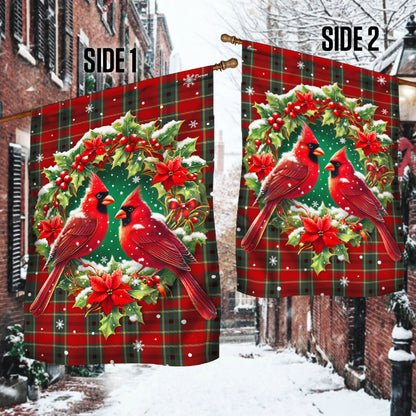 Cardinal Christmas Season's Greetings Winter Holiday Flag TQN4117F 3-Day Shipping