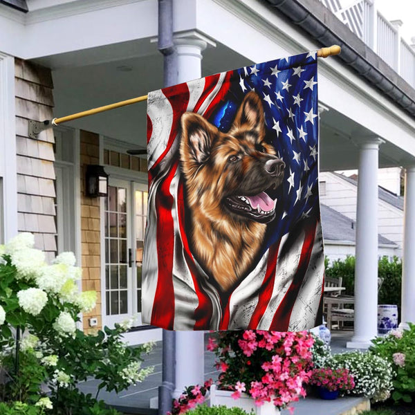 German Shepherd American Flag