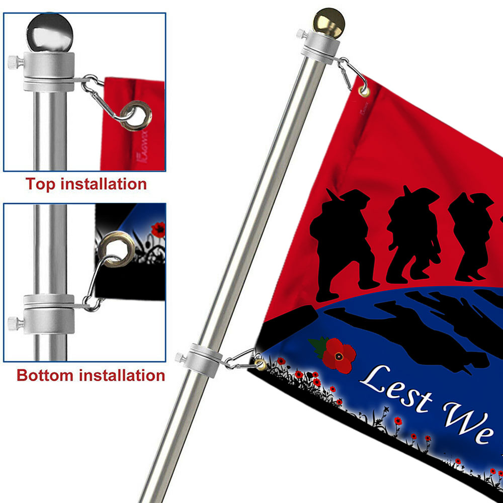 Anzac Day Remembrance Day New Zealand Lest We Forget Grommet Flag LHA1748GFv2