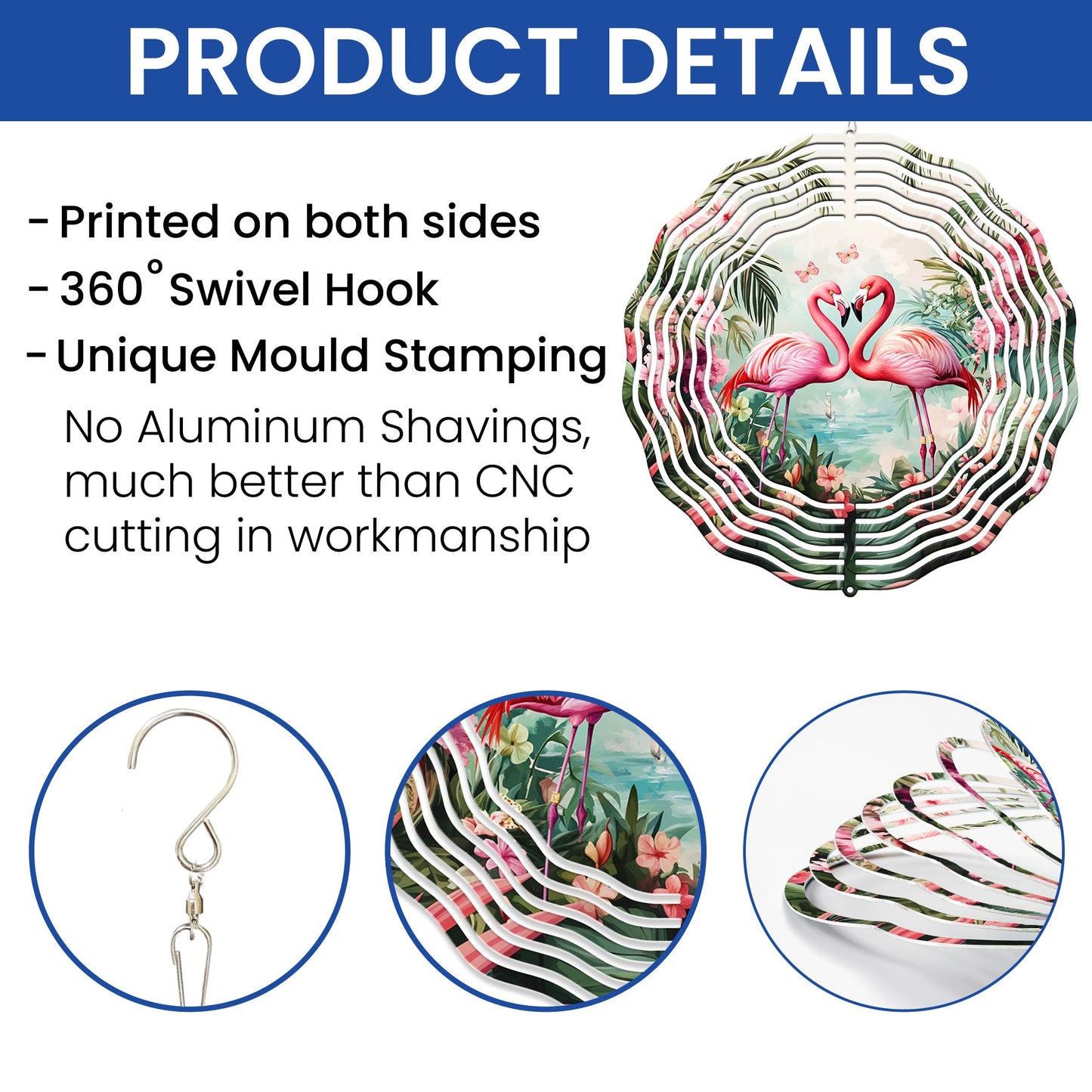 Pink Flamingos Spring Wind Spinner VTM939WS