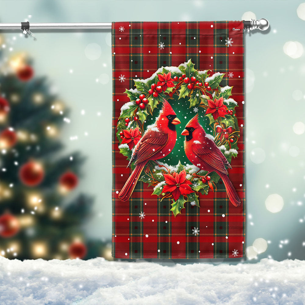 Cardinal Christmas Season's Greetings Winter Holiday Flag TQN4117F 3-Day Shipping