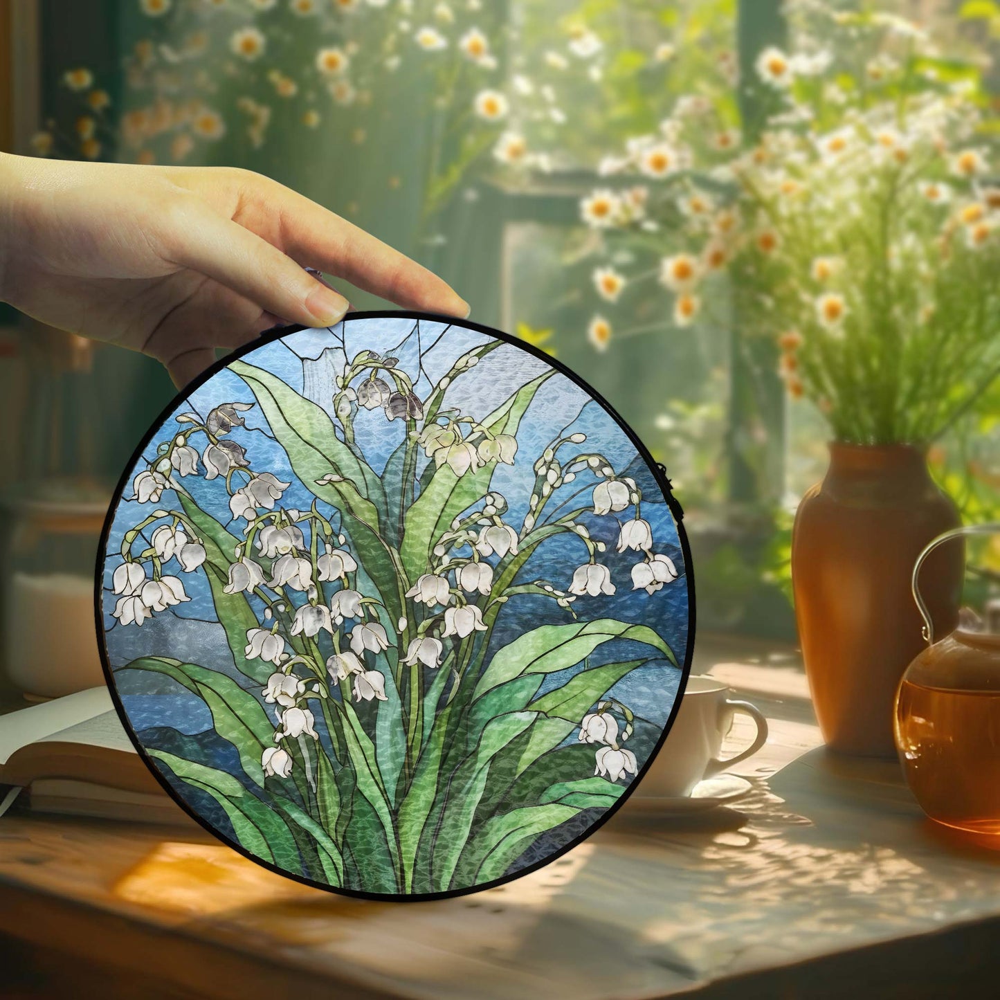 Lily of Valley Flower Stained Glass Suncatcher MLN4820TDH