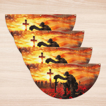 Memorial Day Honors Fallen Veterans Military Patriotic Non-Pleated Fan Flag TQN5262TNB